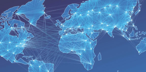 Абстрактная карта с точками по регионам