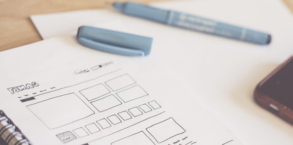 Шаблон сайта на бумаге