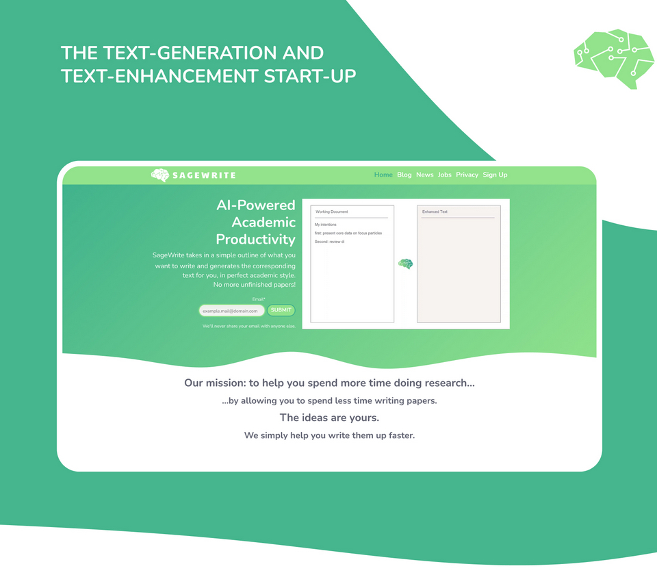 The text-generation/ text-enhancement Start-up